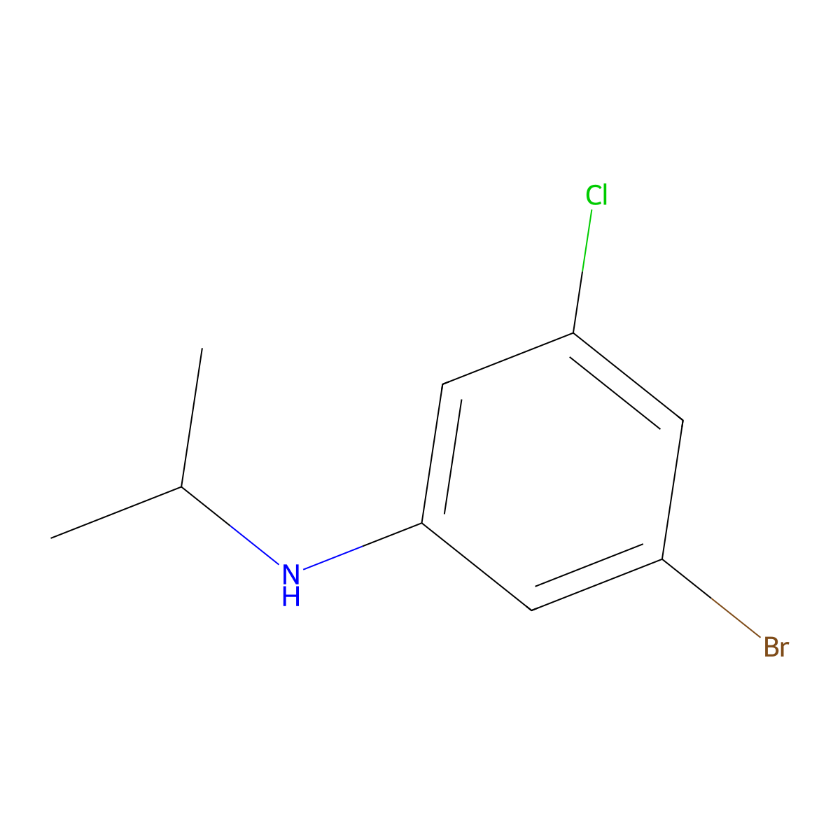 3-Bromo-5-chloro-N-(propan-2-yl)aniline molecular structure, CAS 1936298-18-8