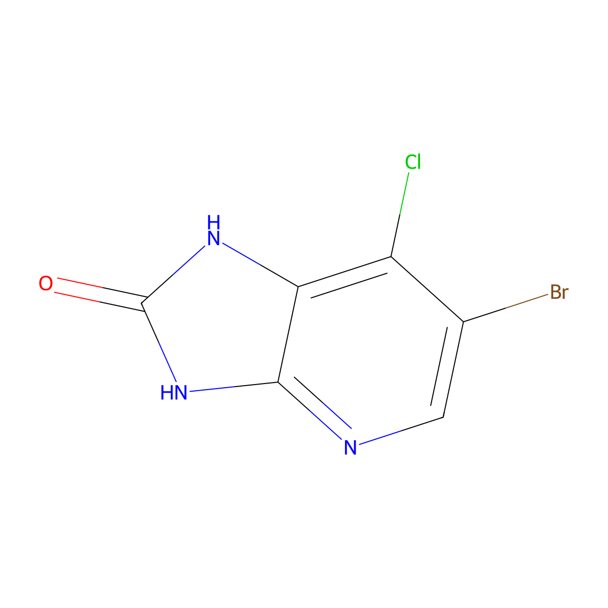 6-Bromo-7-chloro-1H-imidazo[4,5-b]pyridin-2(3H)-one molecular structure, CAS 1936300-43-4