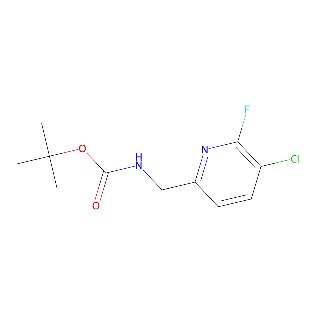 tert-butyl N-[(5-chloro-6-fluoropyridin-2-yl)methyl]carbamate molecular structure, CAS 1936302-82-7