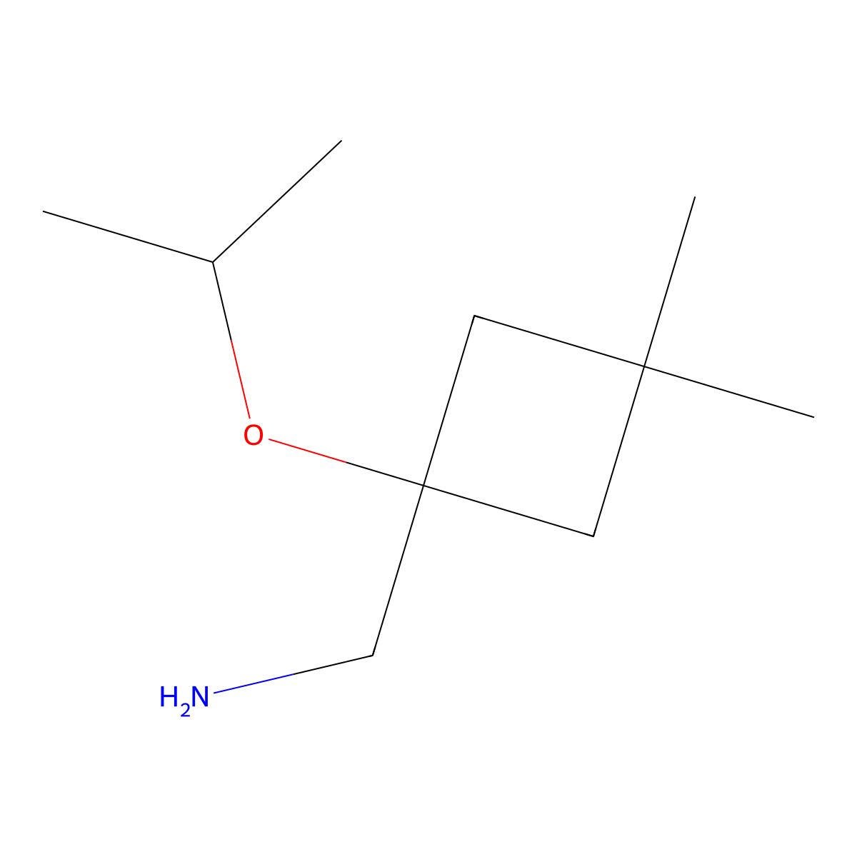 1-[3,3-Dimethyl-1-(propan-2-yloxy)cyclobutyl]methanamine molecular structure, CAS 1936303-44-4