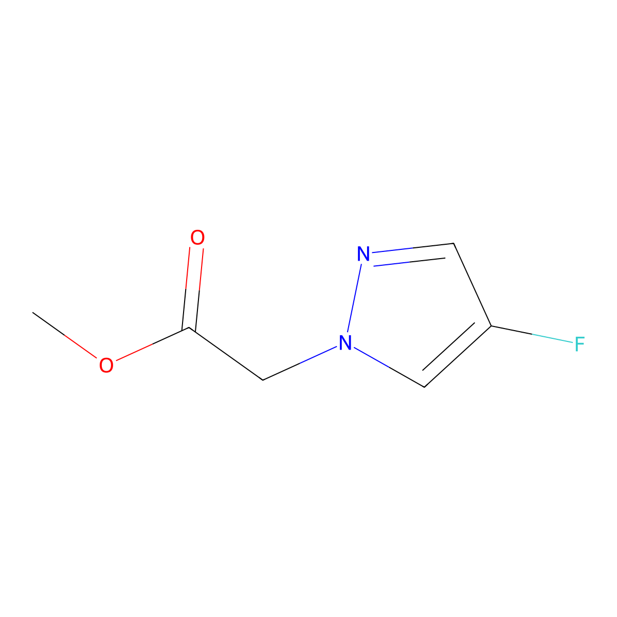 Methyl 2-(4-fluoro-1H-pyrazol-1-yl)acetate molecular structure, CAS 1936303-75-1