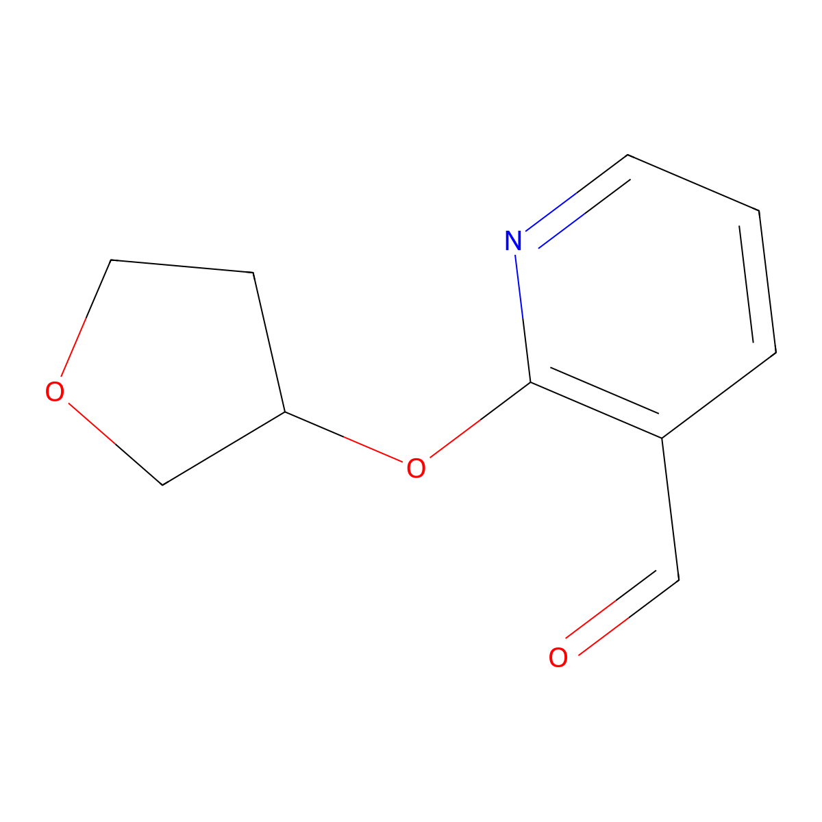2-((Tetrahydrofuran-3-yl)oxy)nicotinaldehyde molecular structure, CAS 1936308-92-7