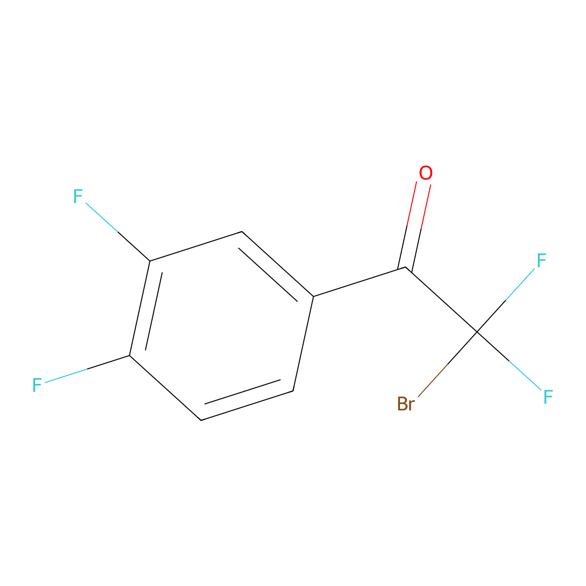 2-Bromo-2,2-difluoro-1-(3,4-difluorophenyl)ethanone molecular structure, CAS 1936310-34-7