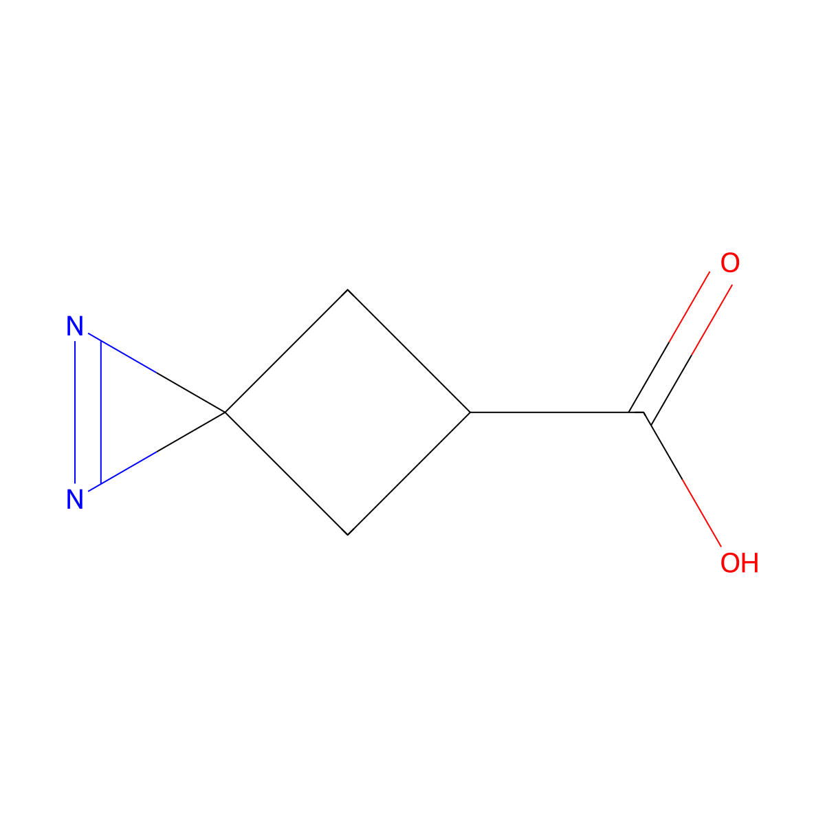 1,2-Diazaspiro(2.3)hex-1-ene-5-carboxylic acid molecular structure, CAS 1936311-44-2