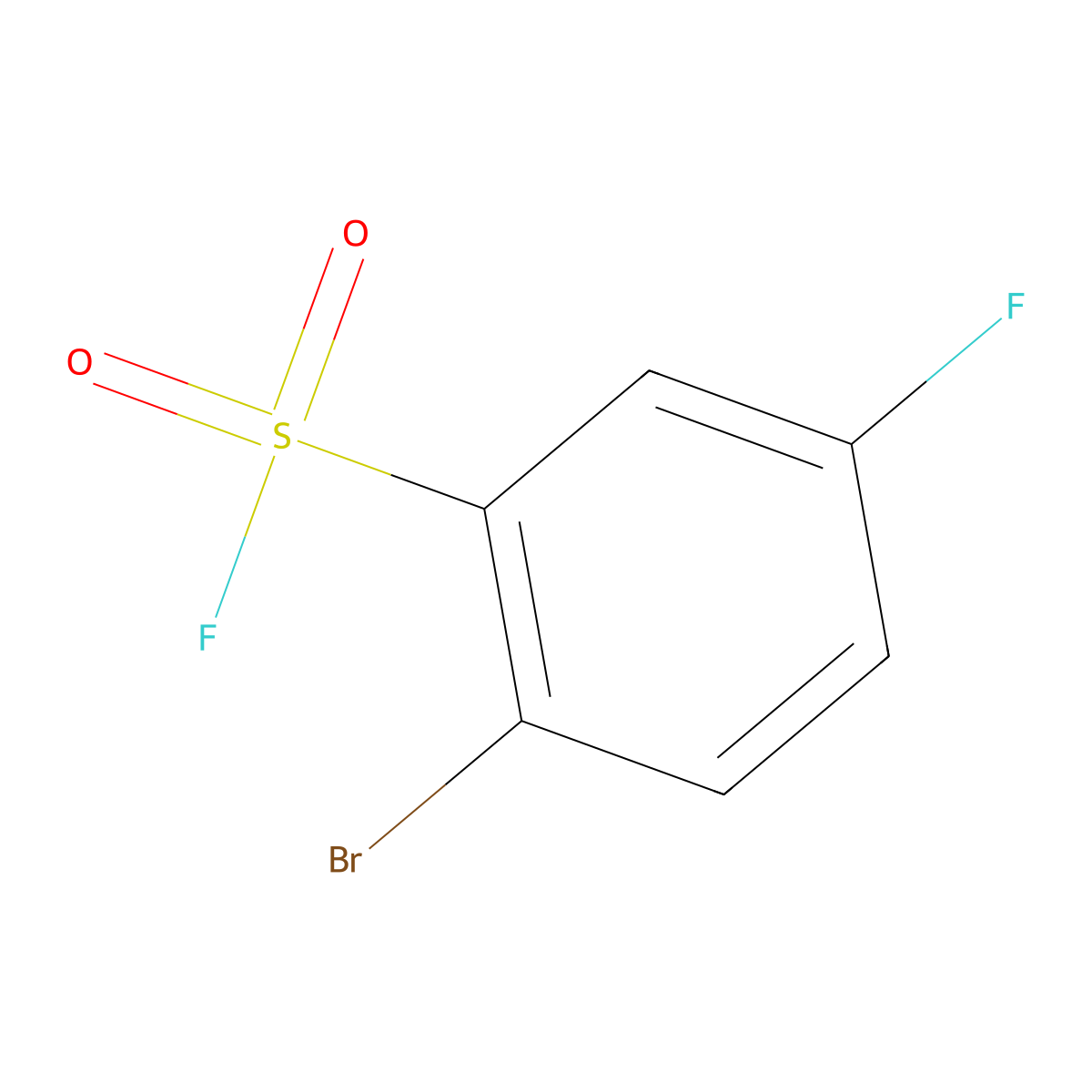 2-Bromo-5-fluorobenzene-1-sulfonyl fluoride molecular structure, CAS 1936313-90-4