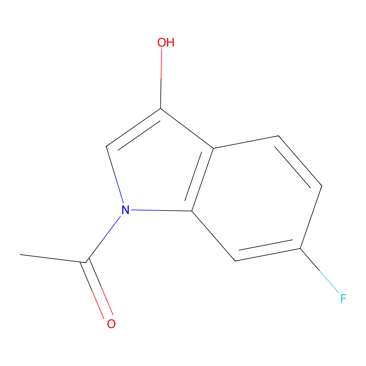 1-(6-fluoro-3-hydroxy-1H-indol-1-yl)ethanone molecular structure, CAS 1936314-45-2