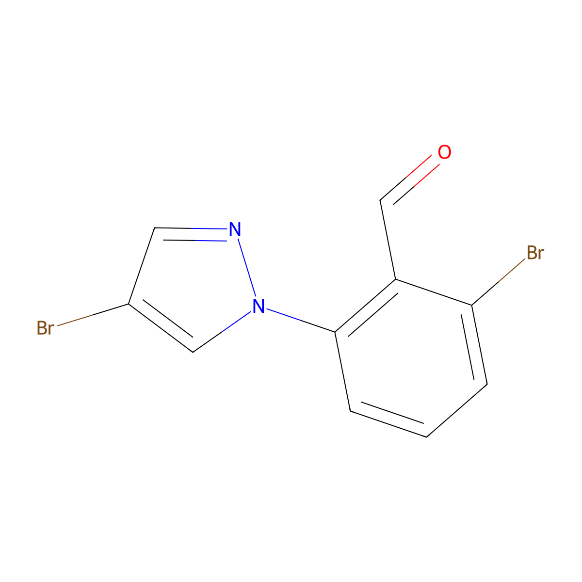 2-Bromo-6-(4-bromo-1H-pyrazol-1-yl)benzaldehyde molecular structure, CAS 1936323-95-3