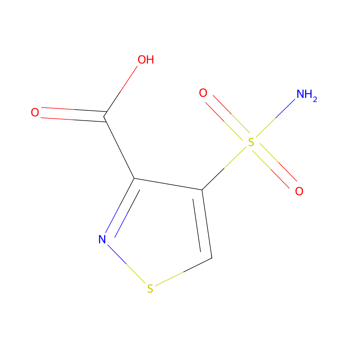 4-Sulfamoyl-1,2-thiazole-3-carboxylic acid molecular structure, CAS 1936324-64-9