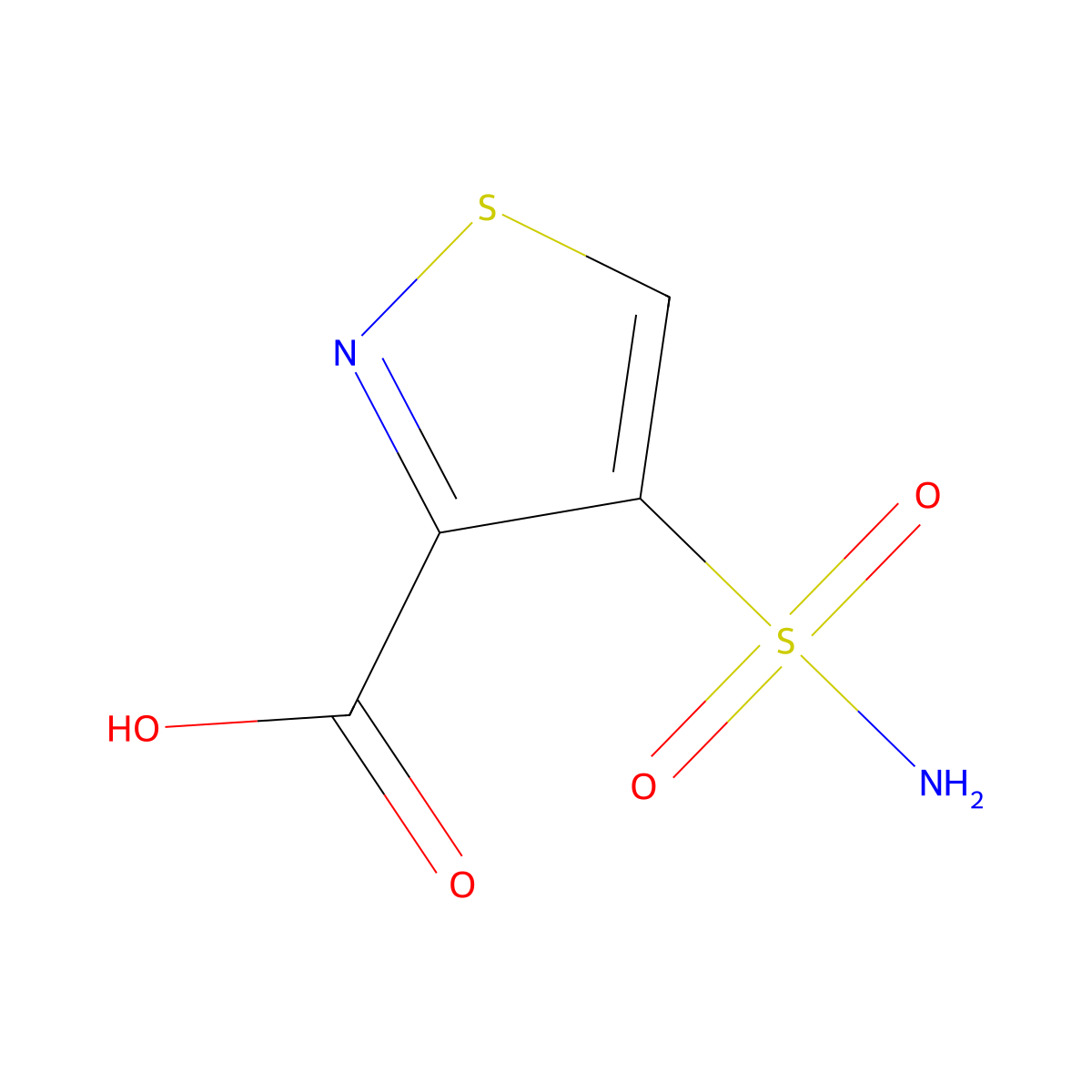 4-Sulfamoyl-1,2-thiazole-3-carboxylic acid molecular structure, CAS 1936324-64-9