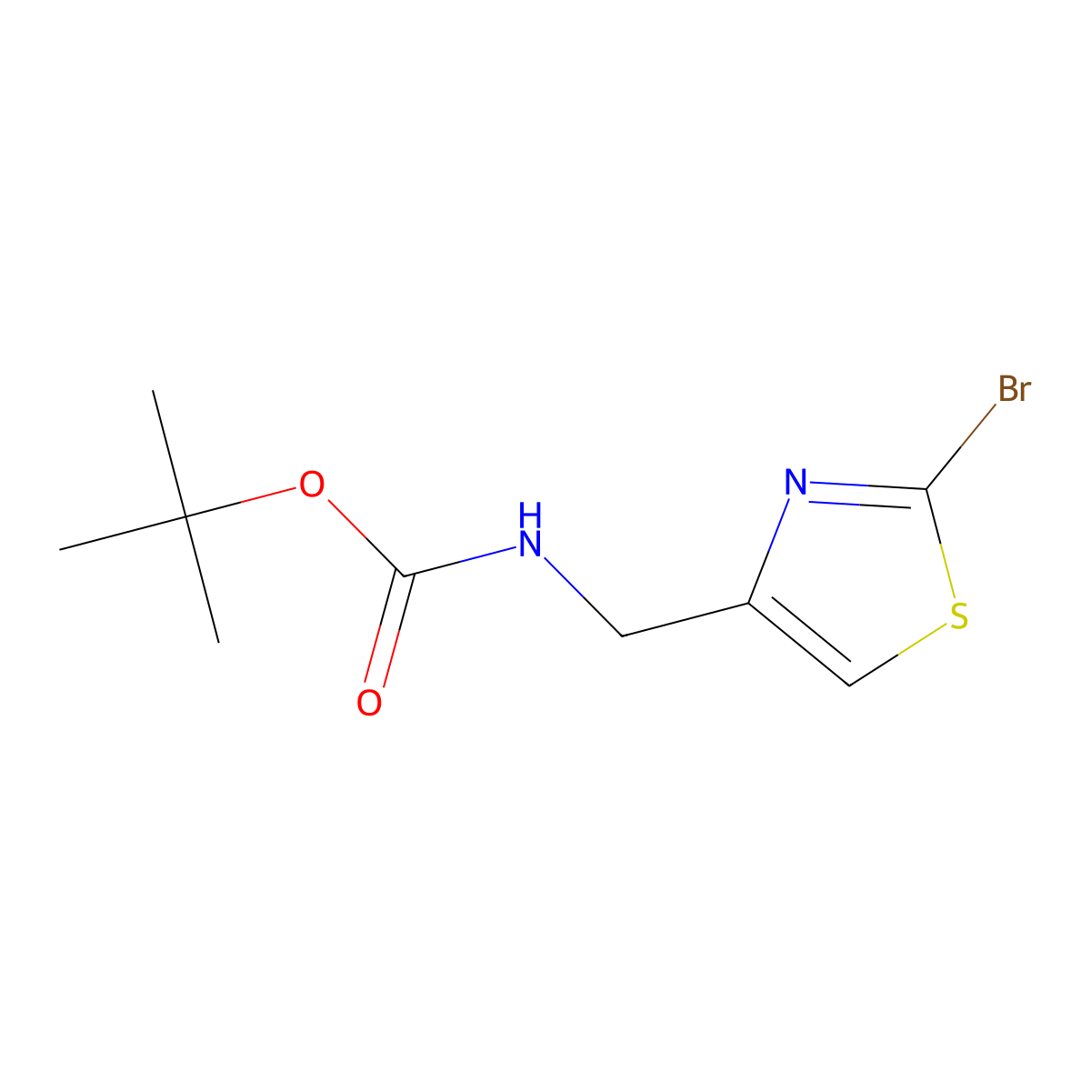 tert-Butyl ((2-bromothiazol-4-yl)methyl)carbamate molecular structure, CAS 1936325-60-8