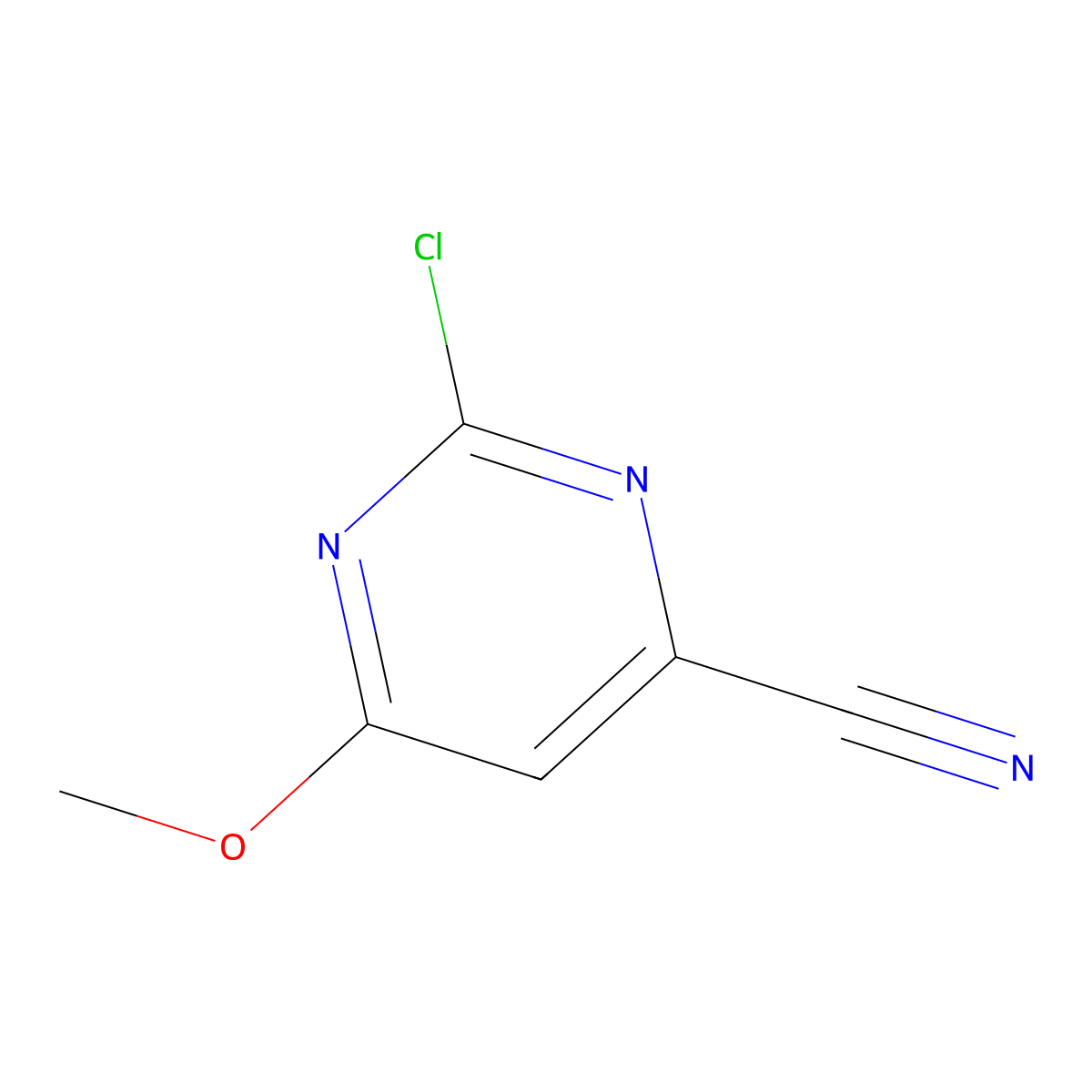 2-Chloro-6-methoxypyrimidine-4-carbonitrile molecular structure, CAS 1936326-00-9
