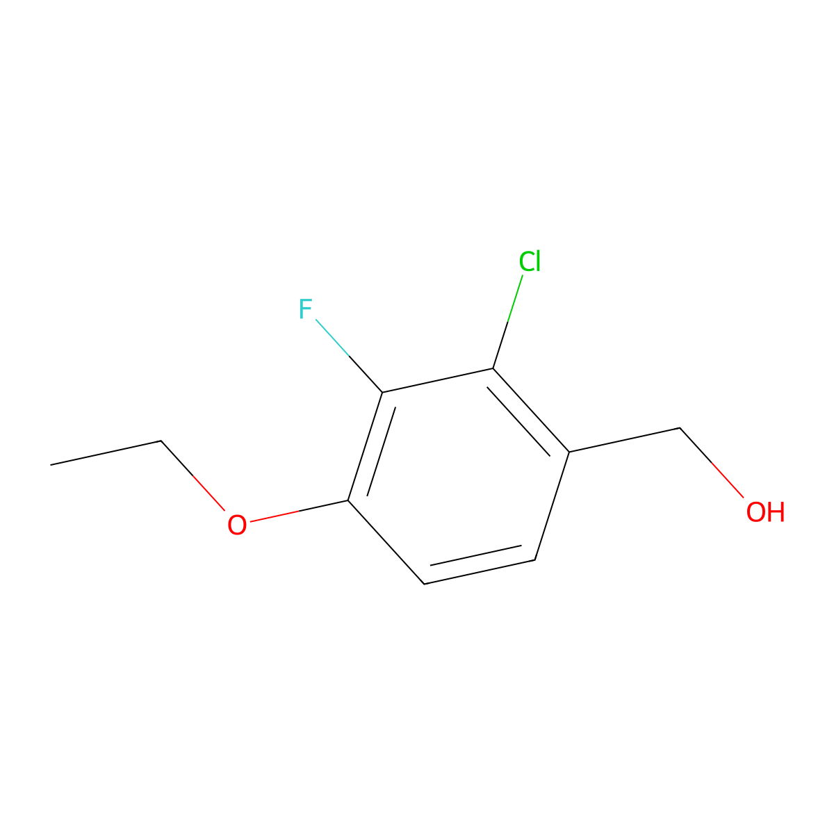 (2-Chloro-4-ethoxy-3-fluorophenyl)methanol molecular structure, CAS 1936327-09-1