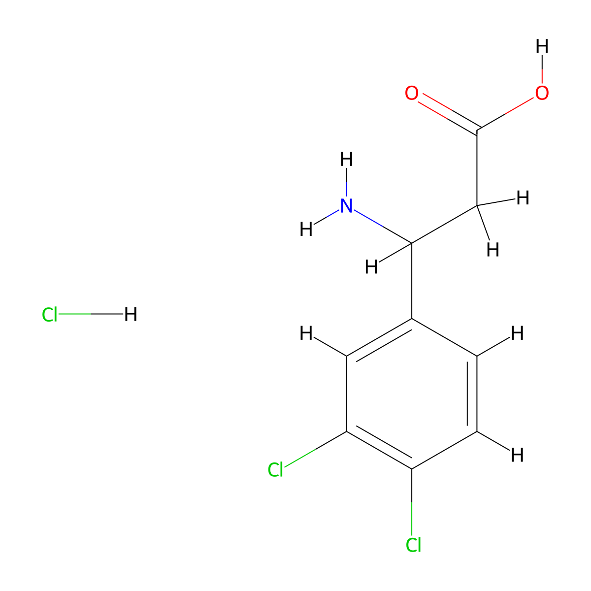 3-Amino-3-(3,4-dichlorophenyl)propanoic acid hydrochloride molecular structure, CAS 193633-51-1