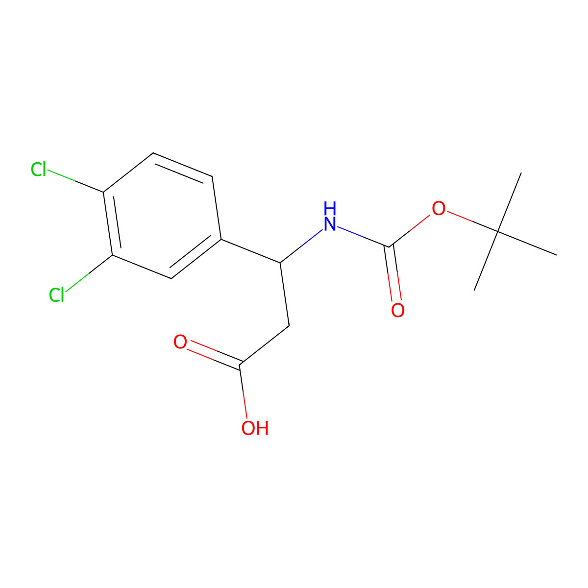 3-[(Tert-butoxycarbonyl)amino]-3-(3,4-dichlorophenyl)propanoic acid molecular structure, CAS 193633-52-2