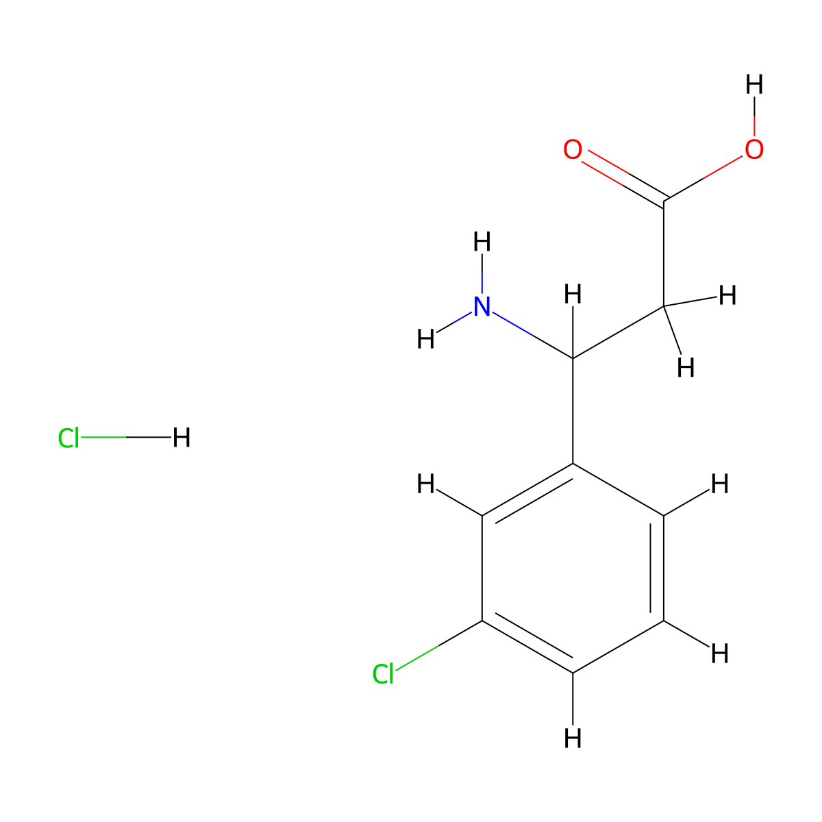 3-Amino-3-(3-chlorophenyl)propanoic acid hydrochloride molecular structure, CAS 193633-54-4