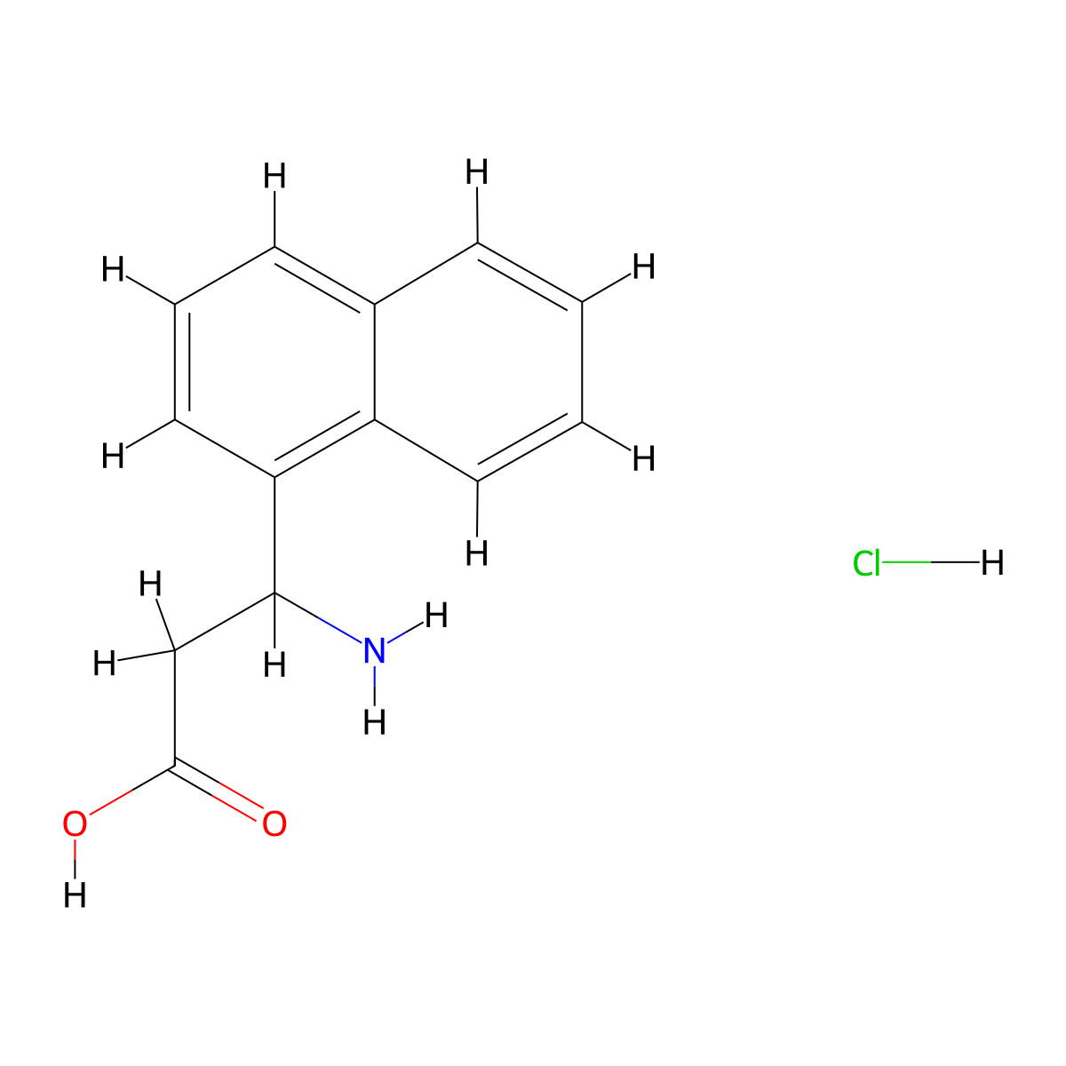 3-Amino-3-(naphthalen-1-YL)propanoic acid hydrochloride molecular structure, CAS 193633-56-6