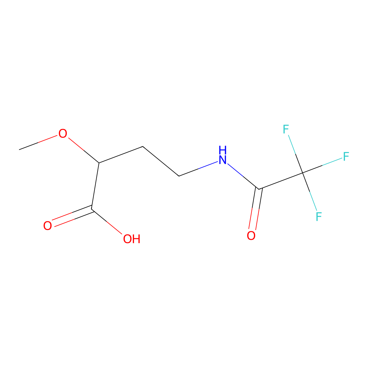 2-Methoxy-4-(trifluoroacetamido)butanoic acid molecular structure, CAS 1936332-32-9