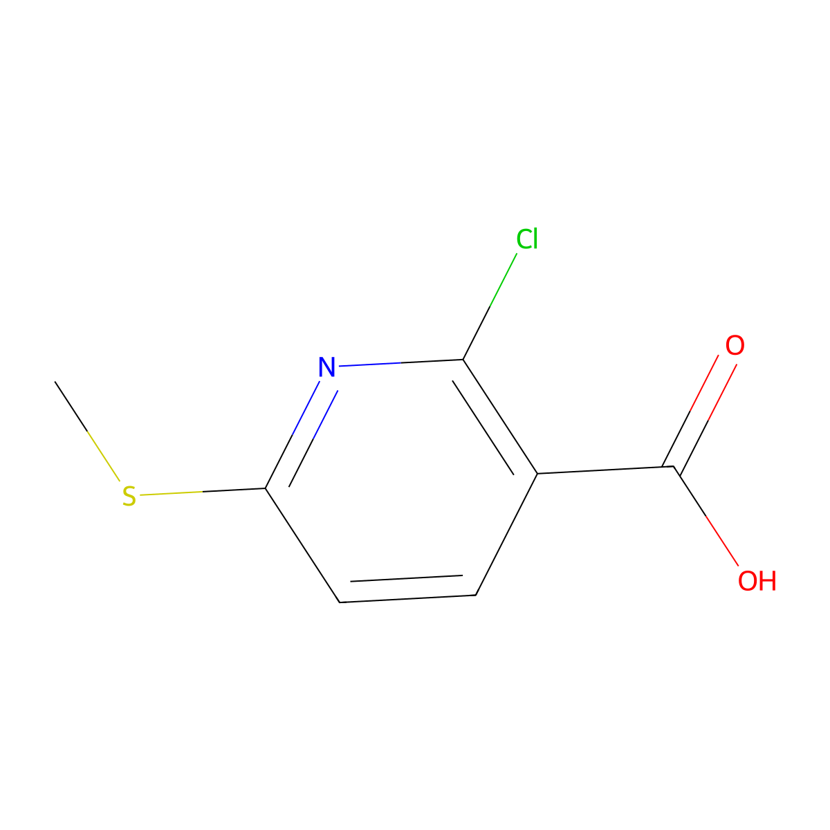 2-Chloro-6-(methylthio)nicotinic acid molecular structure, CAS 1936334-83-6