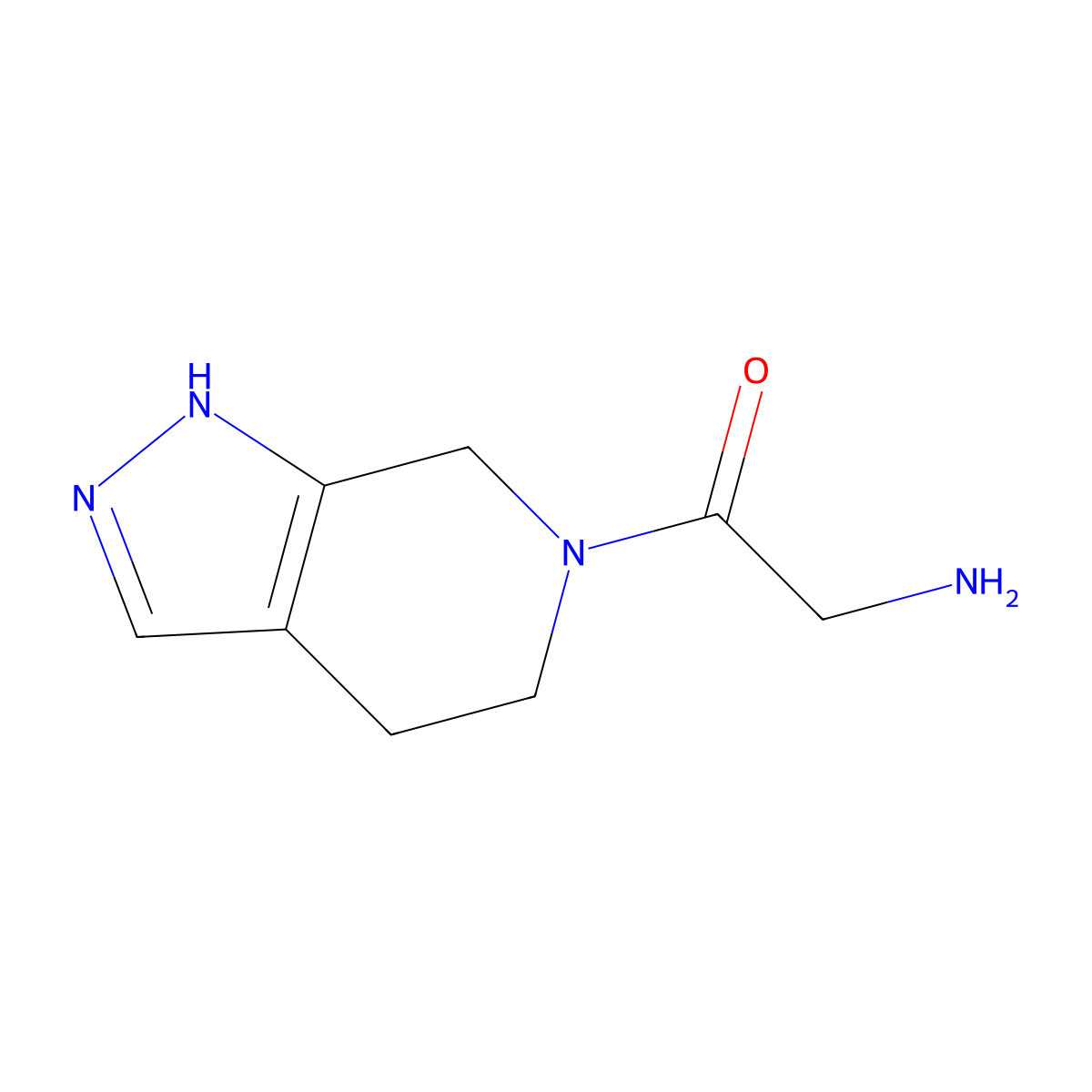 2-amino-1-{1H,4H,5H,6H,7H-pyrazolo[3,4-c]pyridin-6-yl}ethan-1-one molecular structure, CAS 1936337-30-2