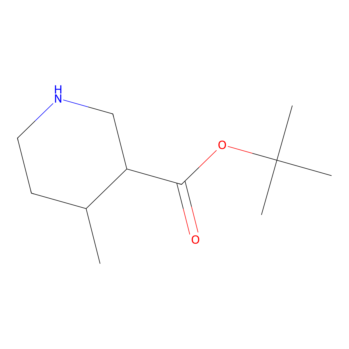 Tert-butyl 4-methylpiperidine-3-carboxylate molecular structure, CAS 1936339-39-7