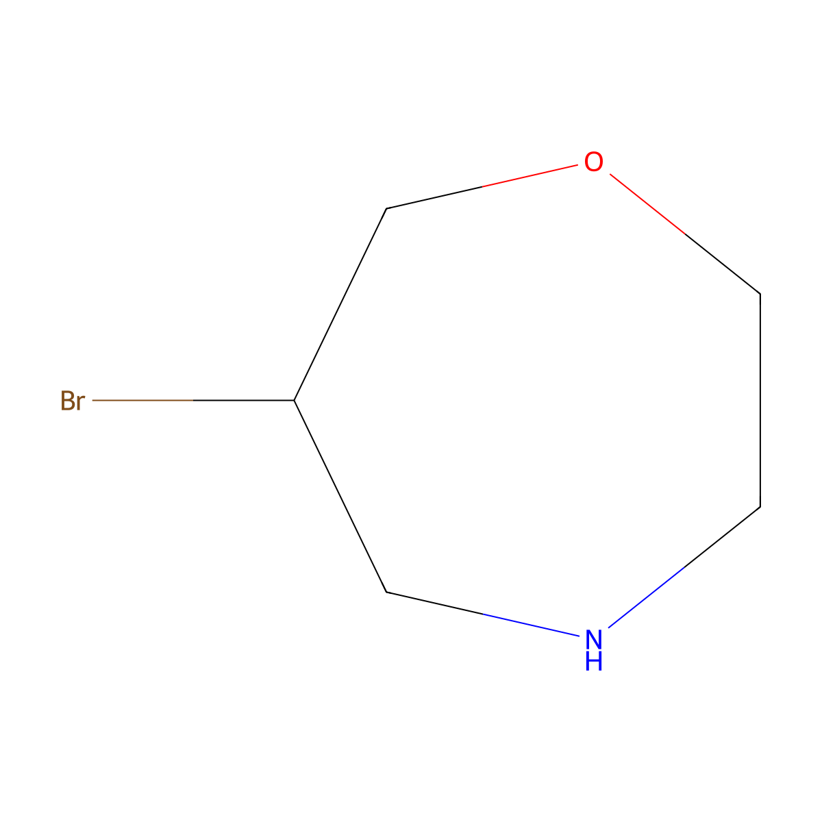 6-Bromo-1,4-oxazepane molecular structure, CAS 1936339-63-7