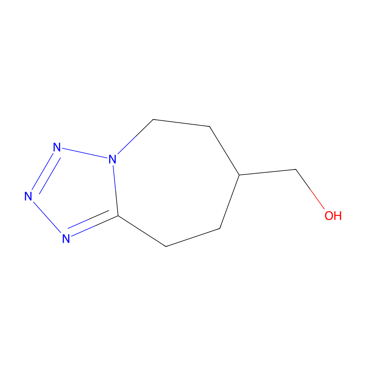 {5H,6H,7H,8H,9H-[1,2,3,4]tetrazolo[1,5-a]azepin-7-yl}methanol molecular structure, CAS 1936339-83-1