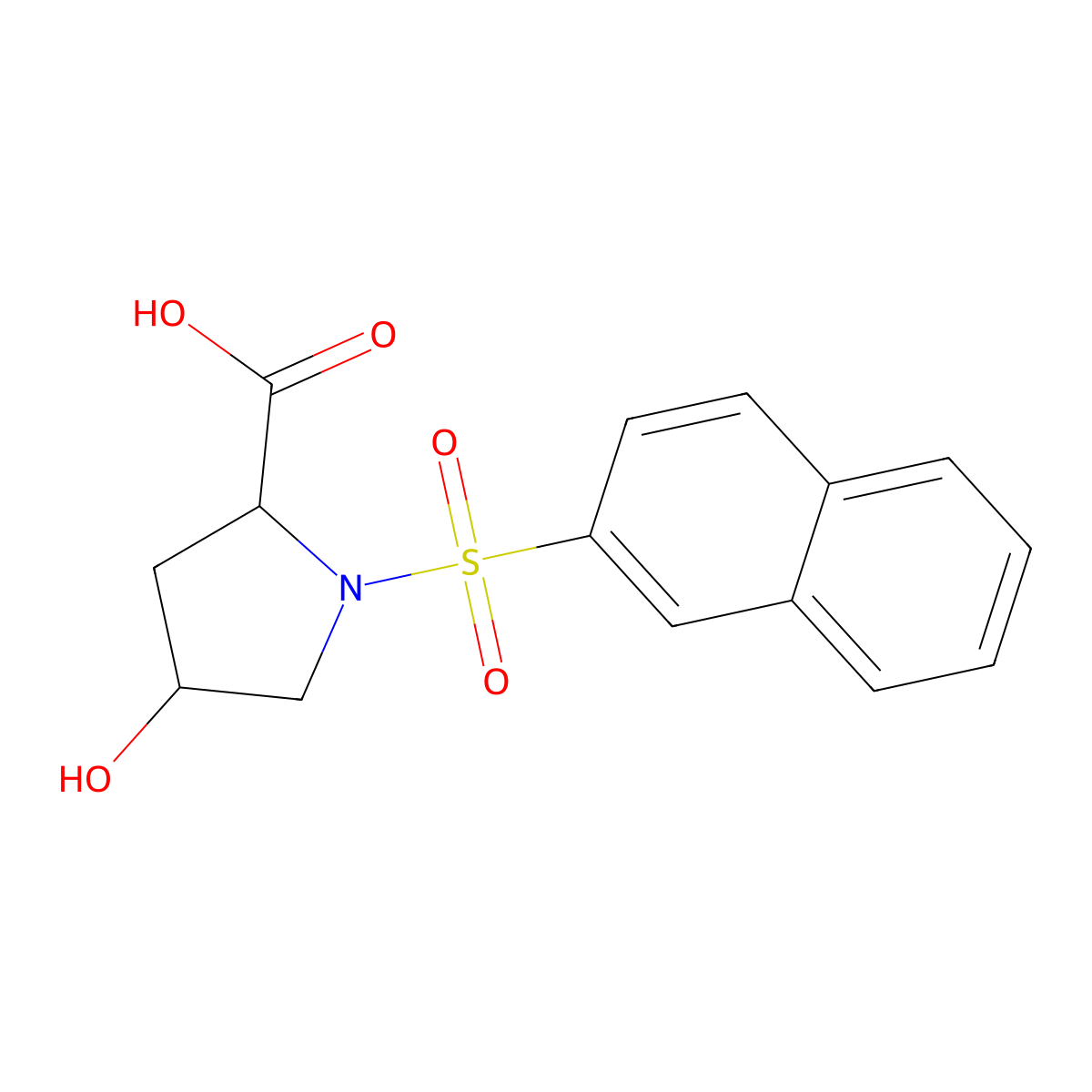 4-Hydroxy-1-naphthalen-2-ylsulfonylpyrrolidine-2-carboxylic acid molecular structure, CAS 193634-36-5