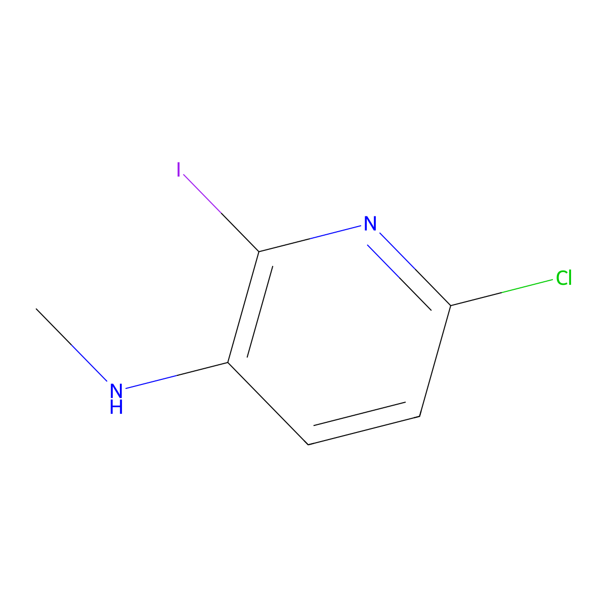 6-Chloro-2-iodo-N-methylpyridin-3-amine molecular structure, CAS 1936343-31-5