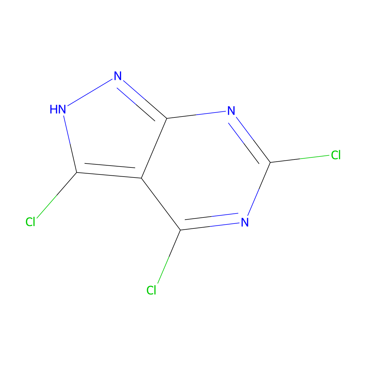3,4,6-trichloro-1H-pyrazolo(3,4-d)pyrimidine molecular structure, CAS 1936344-23-8