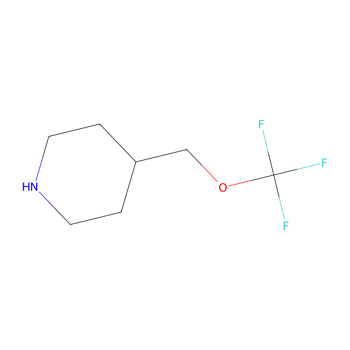 4-[(Trifluoromethoxy)methyl]piperidine molecular structure, CAS 1936346-95-0