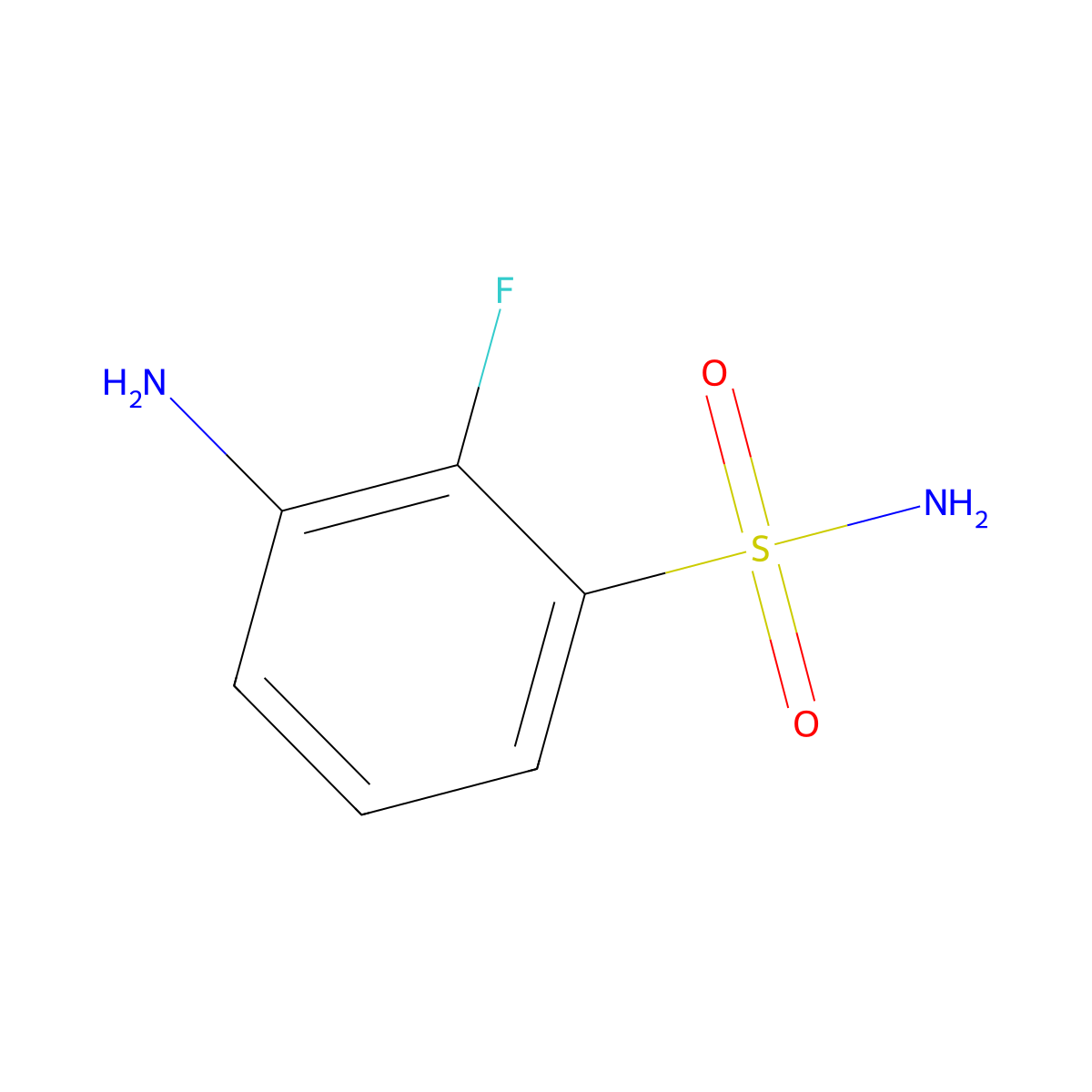 3-Amino-2-fluorobenzenesulphonamide molecular structure, CAS 1936347-93-1
