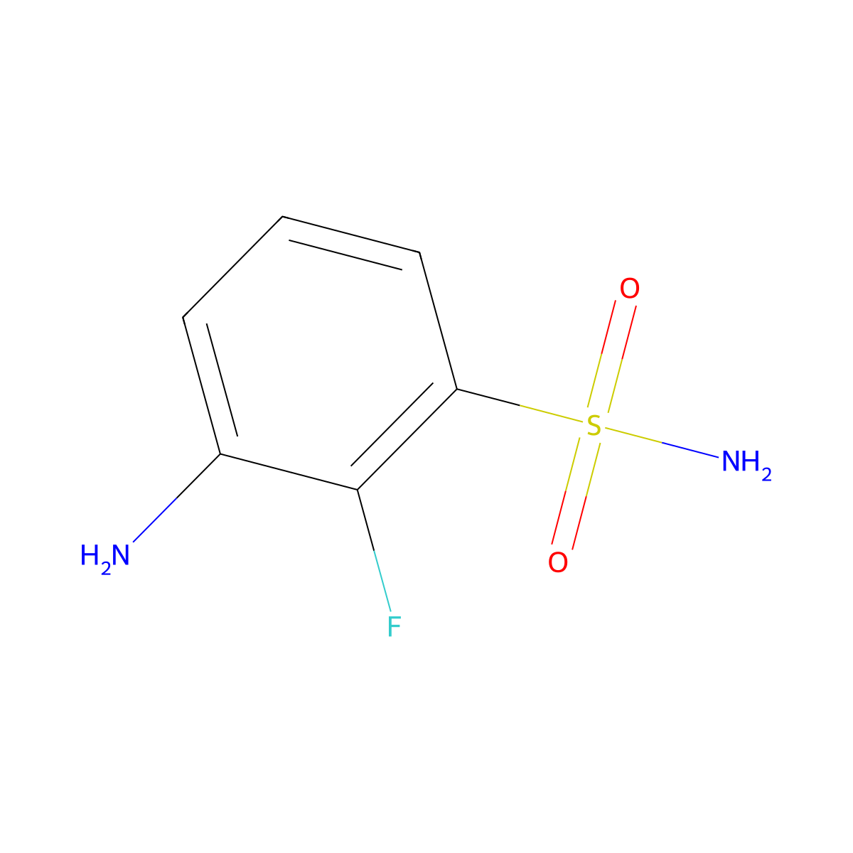 3-Amino-2-fluorobenzenesulphonamide molecular structure, CAS 1936347-93-1