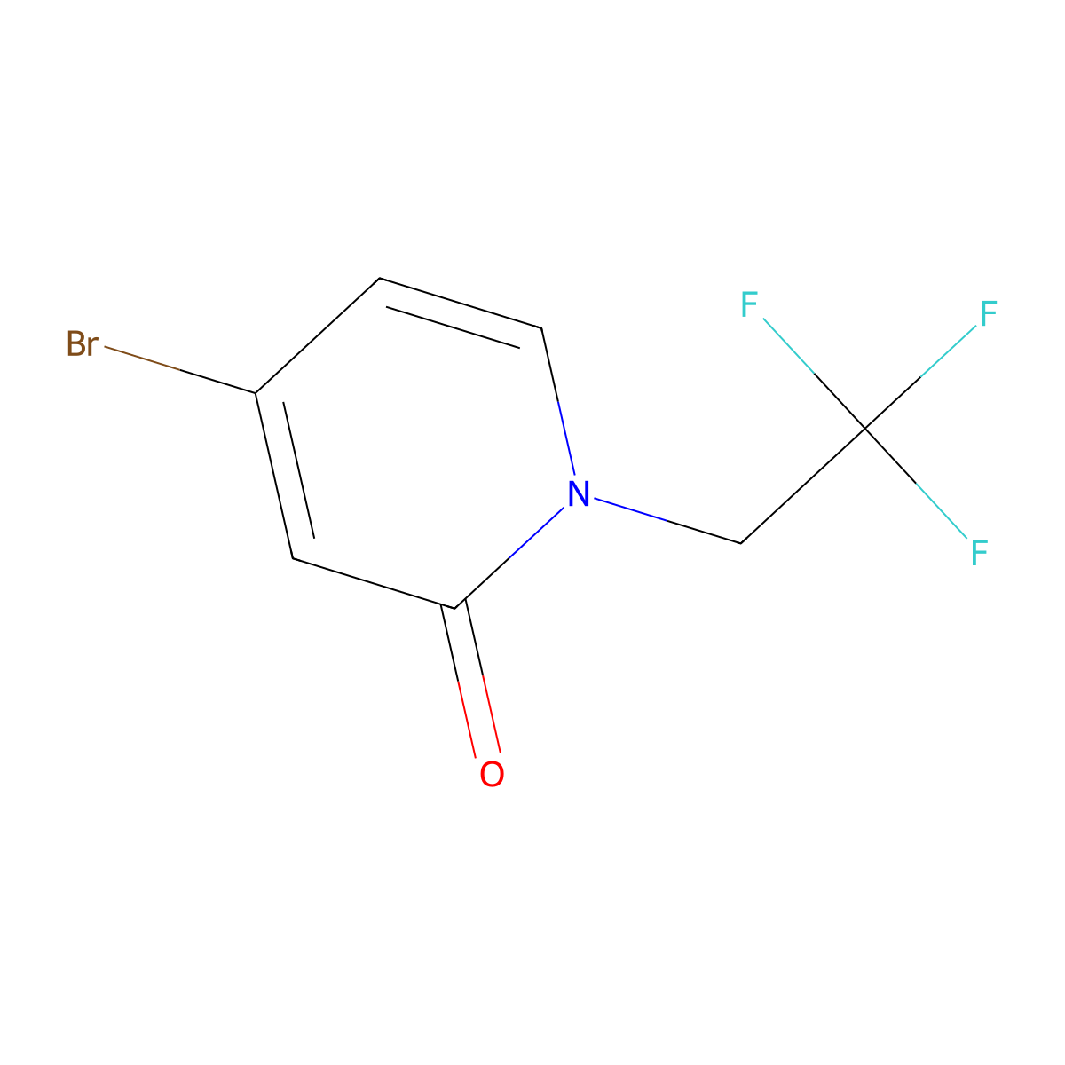 4-Bromo-1-(2,2,2-trifluoroethyl)pyridin-2(1H)-one molecular structure, CAS 1936350-19-4