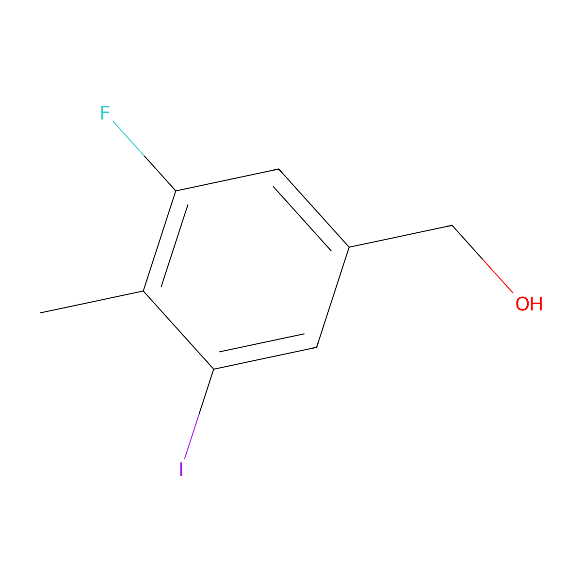 3-Fluoro-5-iodo-4-methylbenzyl alcohol molecular structure, CAS 1936355-09-7