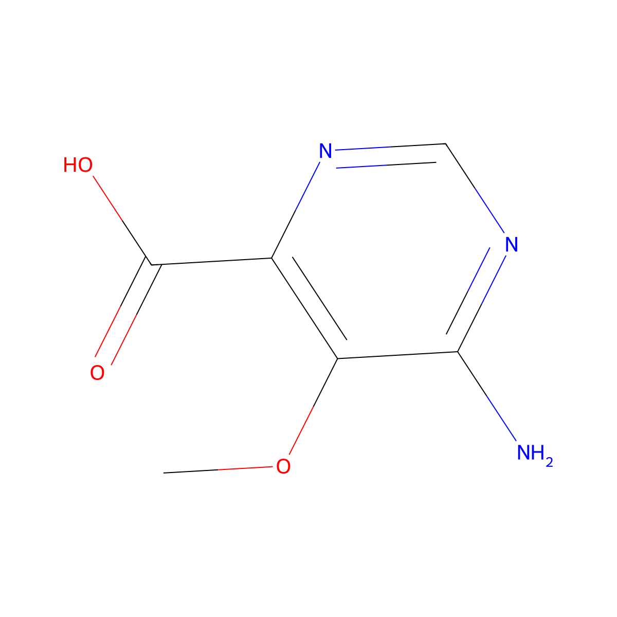 6-Amino-5-methoxypyrimidine-4-carboxylic acid molecular structure, CAS 1936358-36-9