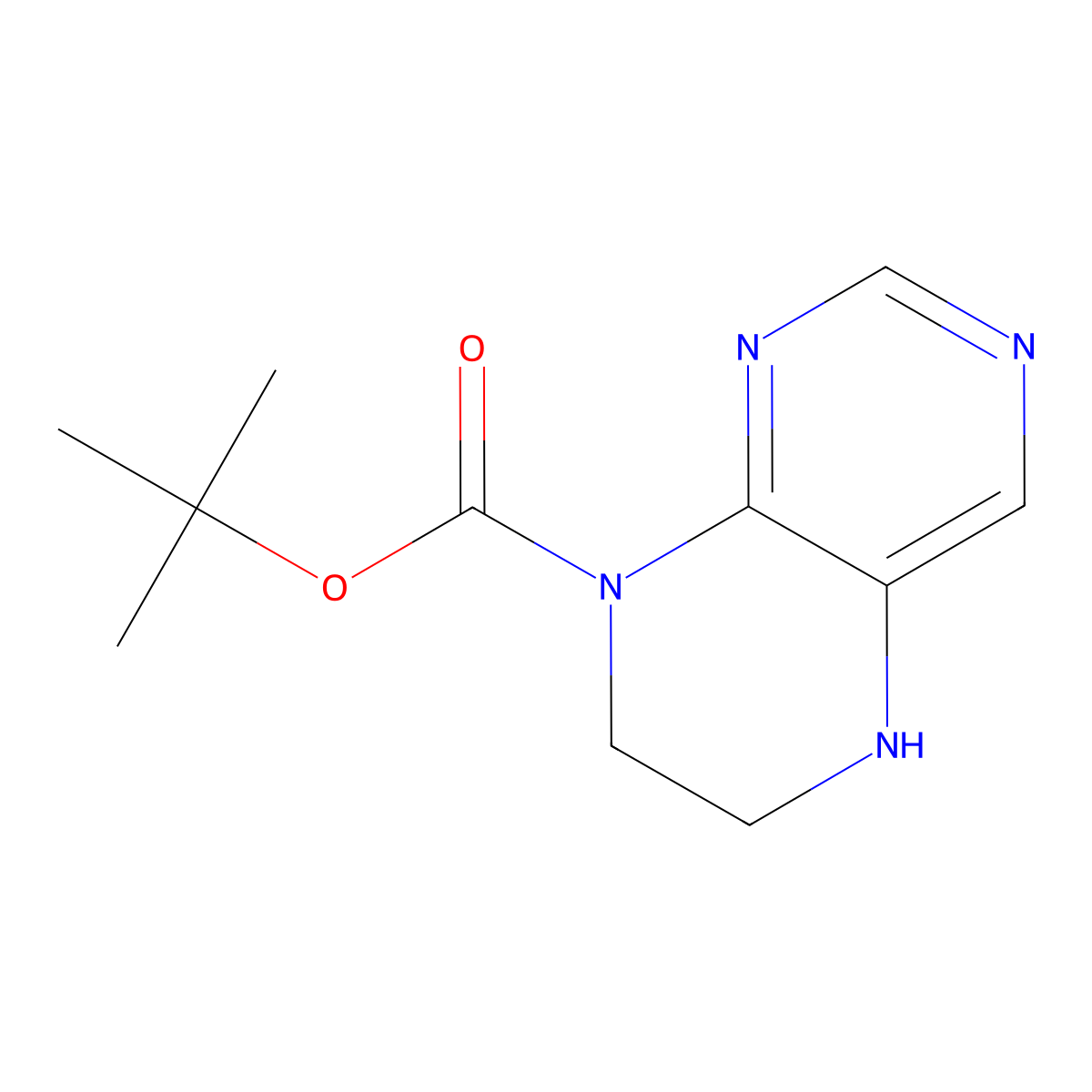 Tert-butyl 5,6,7,8-tetrahydropteridine-8-carboxylate molecular structure, CAS 1936361-46-4