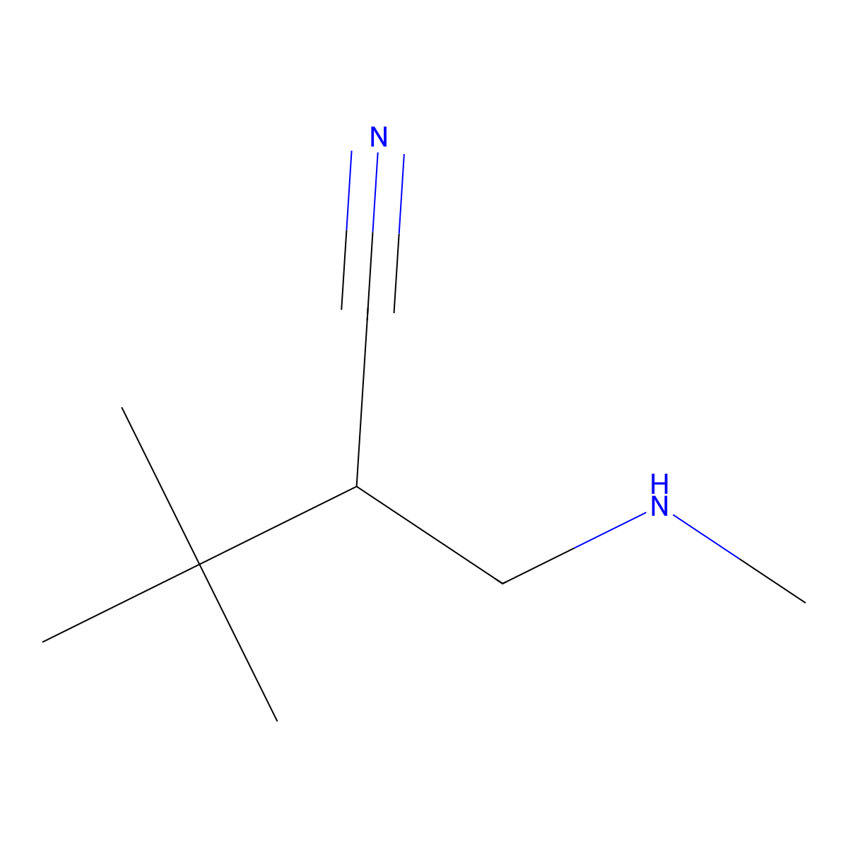 3,3-Dimethyl-2-[(methylamino)methyl]butanenitrile molecular structure, CAS 1936362-66-1