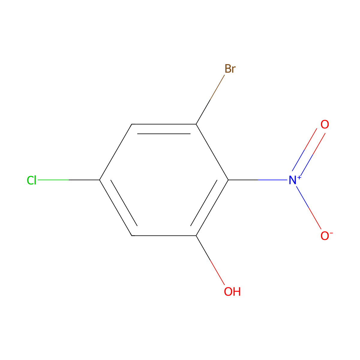 3-Bromo-5-chloro-2-nitrophenol molecular structure, CAS 1936363-37-9