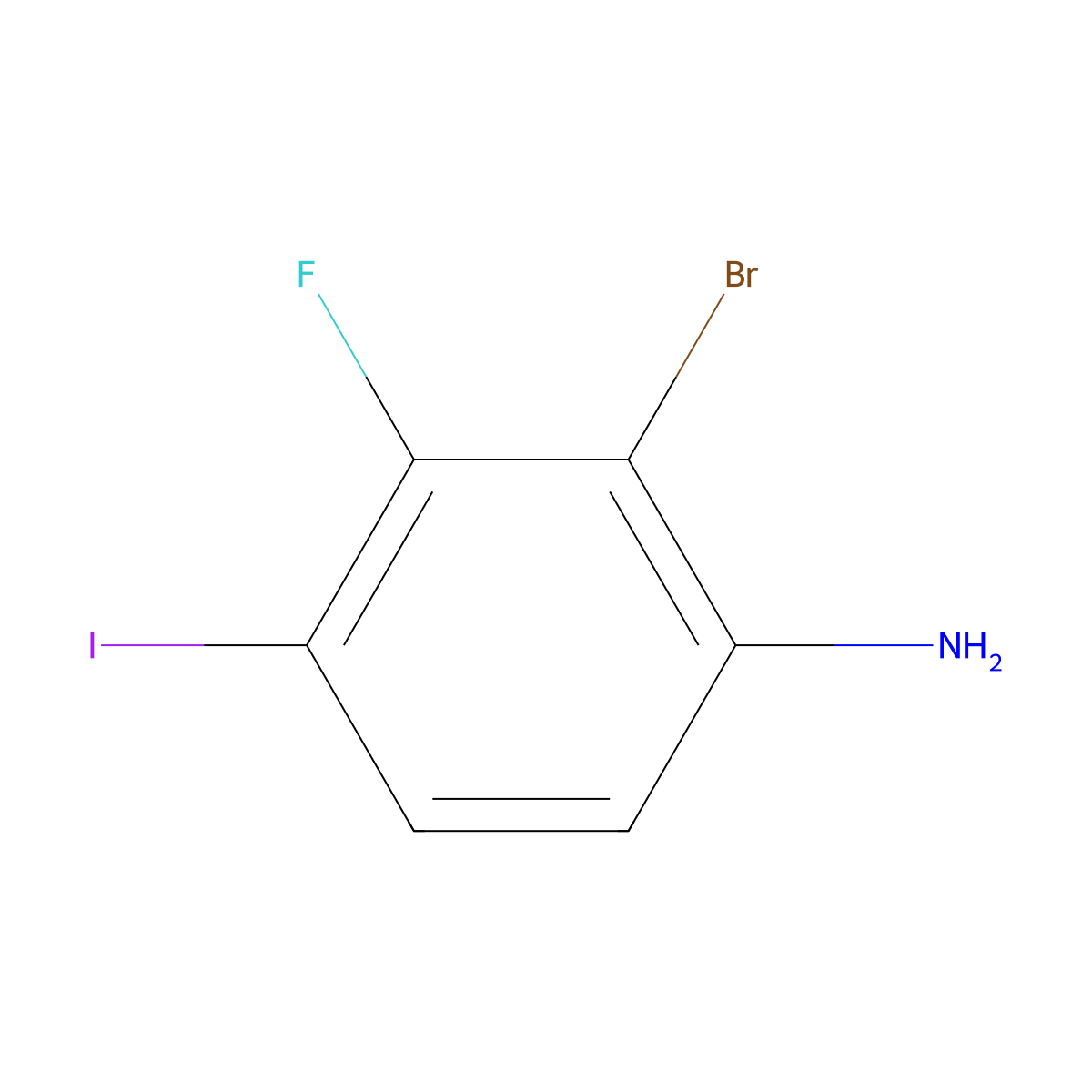 2-Bromo-3-fluoro-4-iodoaniline molecular structure, CAS 1936364-85-0