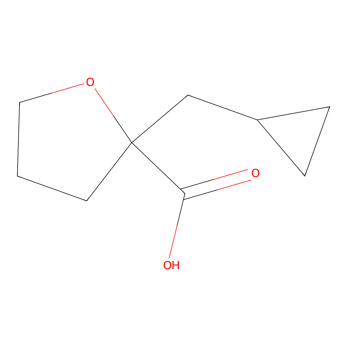 2-(Cyclopropylmethyl)oxolane-2-carboxylicacid molecular structure, CAS 1936366-29-8