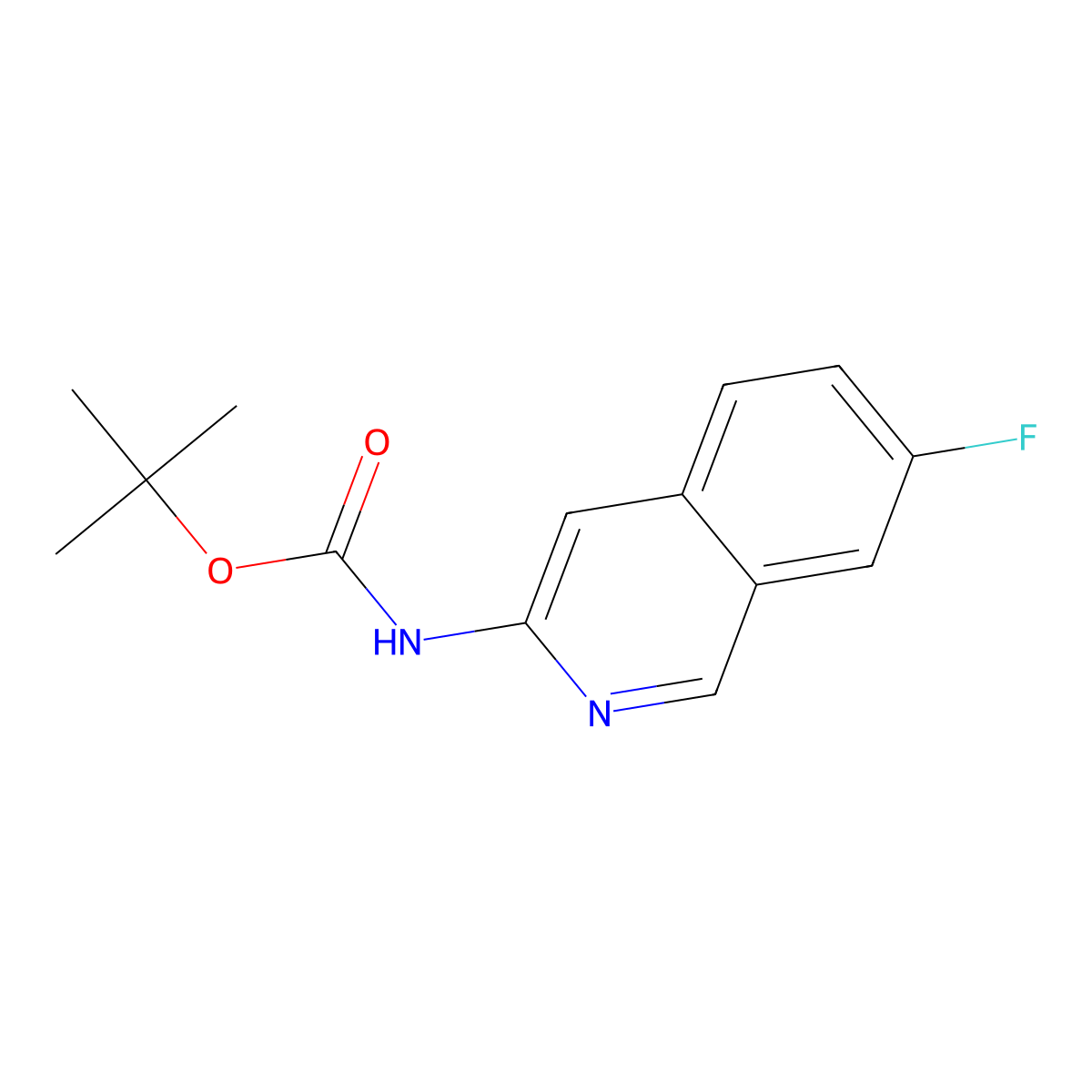 tert-Butyl (7-fluoroisoquinolin-3-yl)carbamate molecular structure, CAS 1936371-25-3