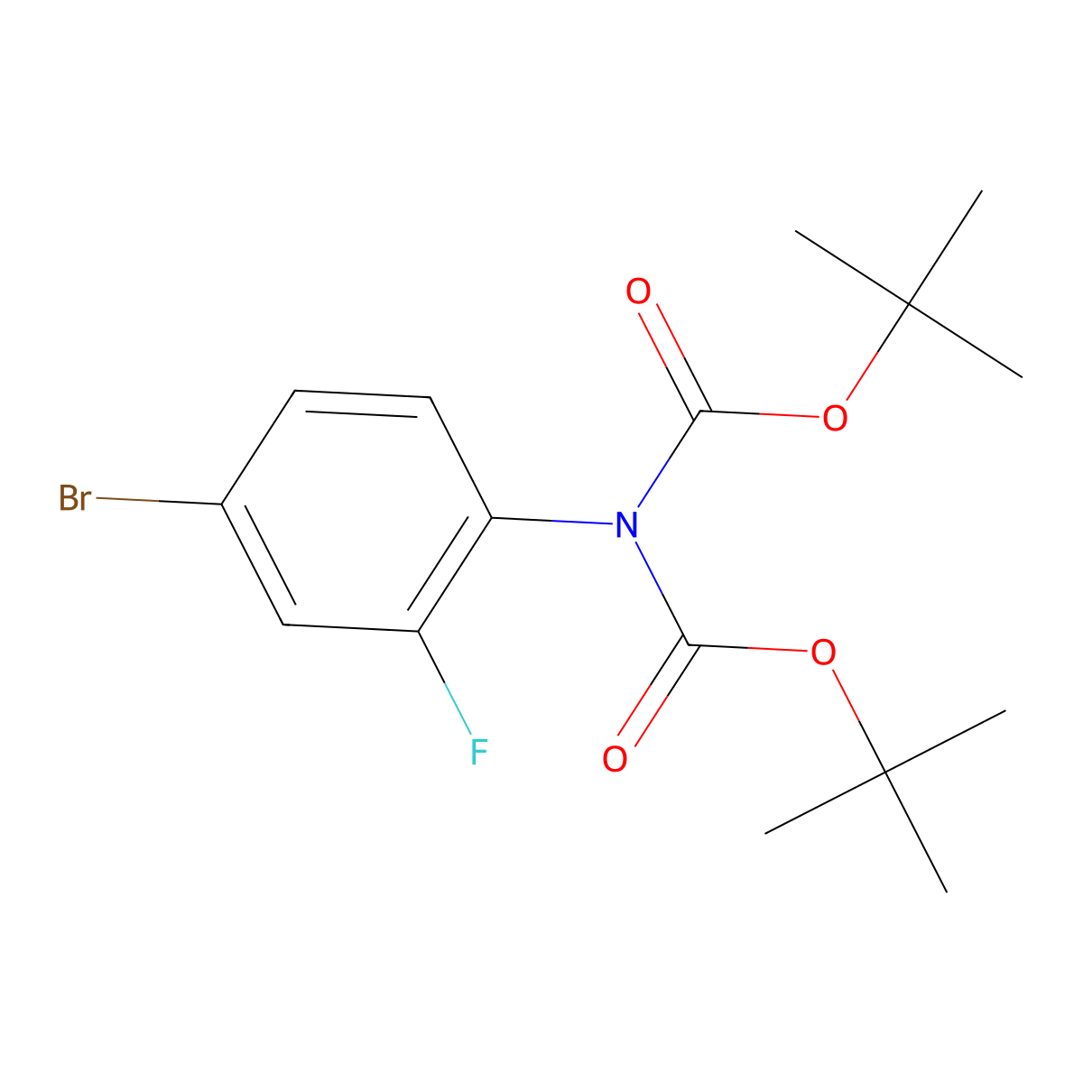 Imidodicarbonic acid, 2-(4-bromo-2-fluorophenyl)-, 1,3-bis(1,1-dimethylethyl) ester molecular structure, CAS 1936371-75-3