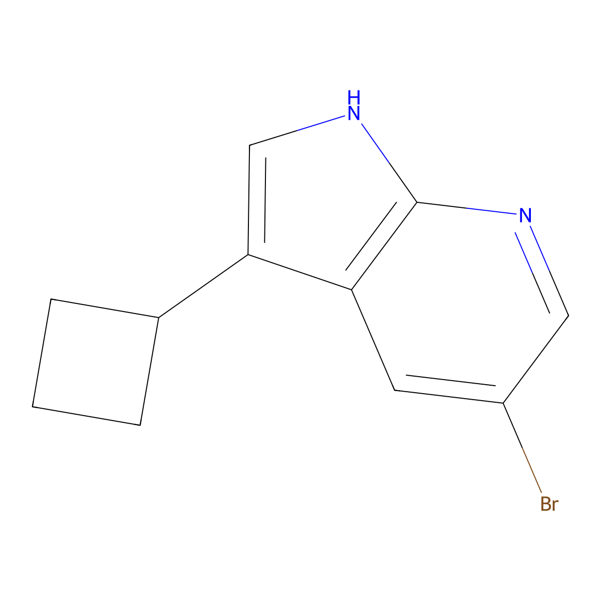 5-bromo-3-cyclobutyl-1H-pyrrolo(2,3-b)pyridine molecular structure, CAS 1936373-90-8