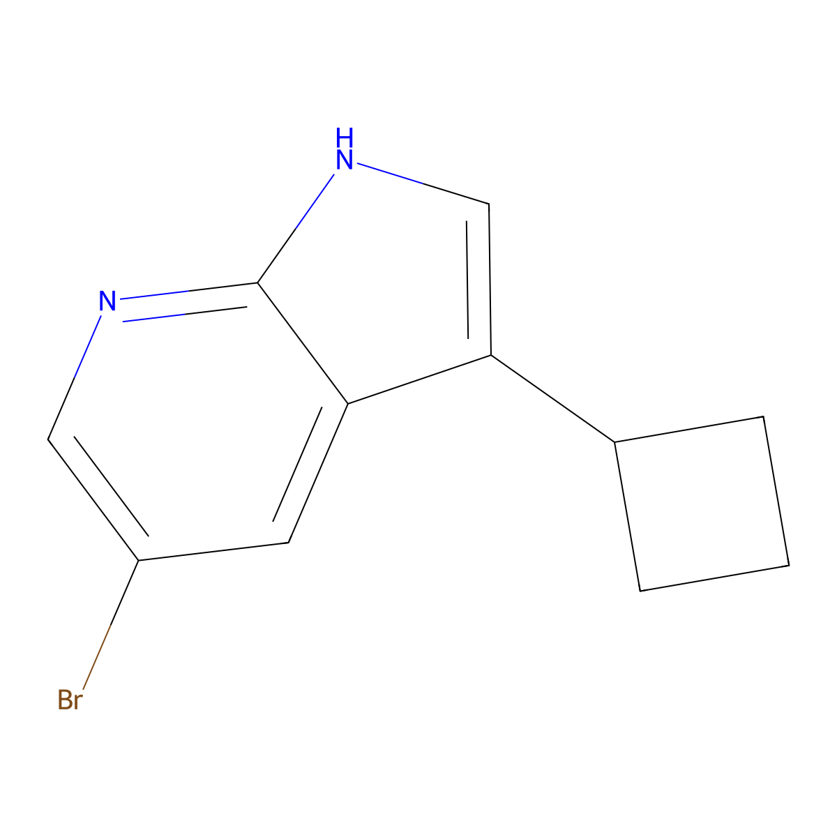 5-bromo-3-cyclobutyl-1H-pyrrolo(2,3-b)pyridine molecular structure, CAS 1936373-90-8