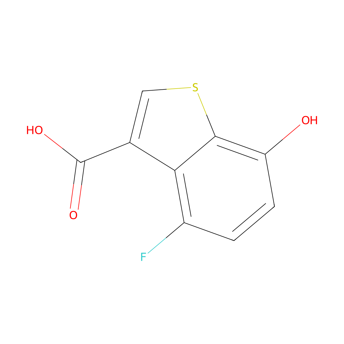 4-Fluoro-7-hydroxy-1-benzothiophene-3-carboxylic acid molecular structure, CAS 1936375-48-2