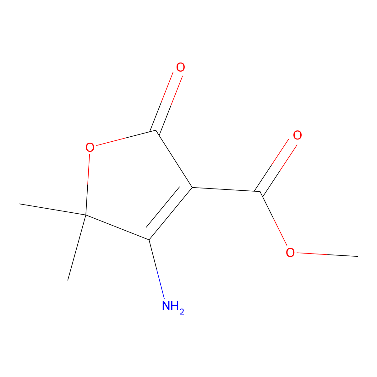 Methyl 4-amino-5,5-dimethyl-2-oxo-2,5-dihydrofuran-3-carboxylate molecular structure, CAS 1936376-33-8