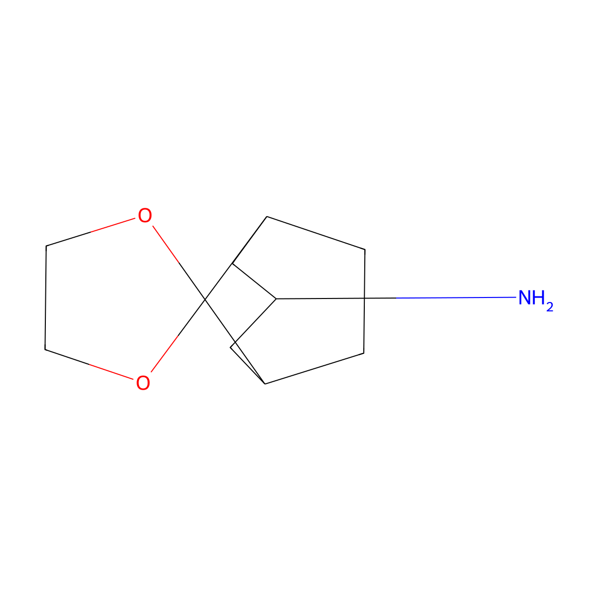 Spiro[bicyclo[3.2.1]octane-8,2'-[1,3]dioxolan]-3-amine molecular structure, CAS 1936376-49-6