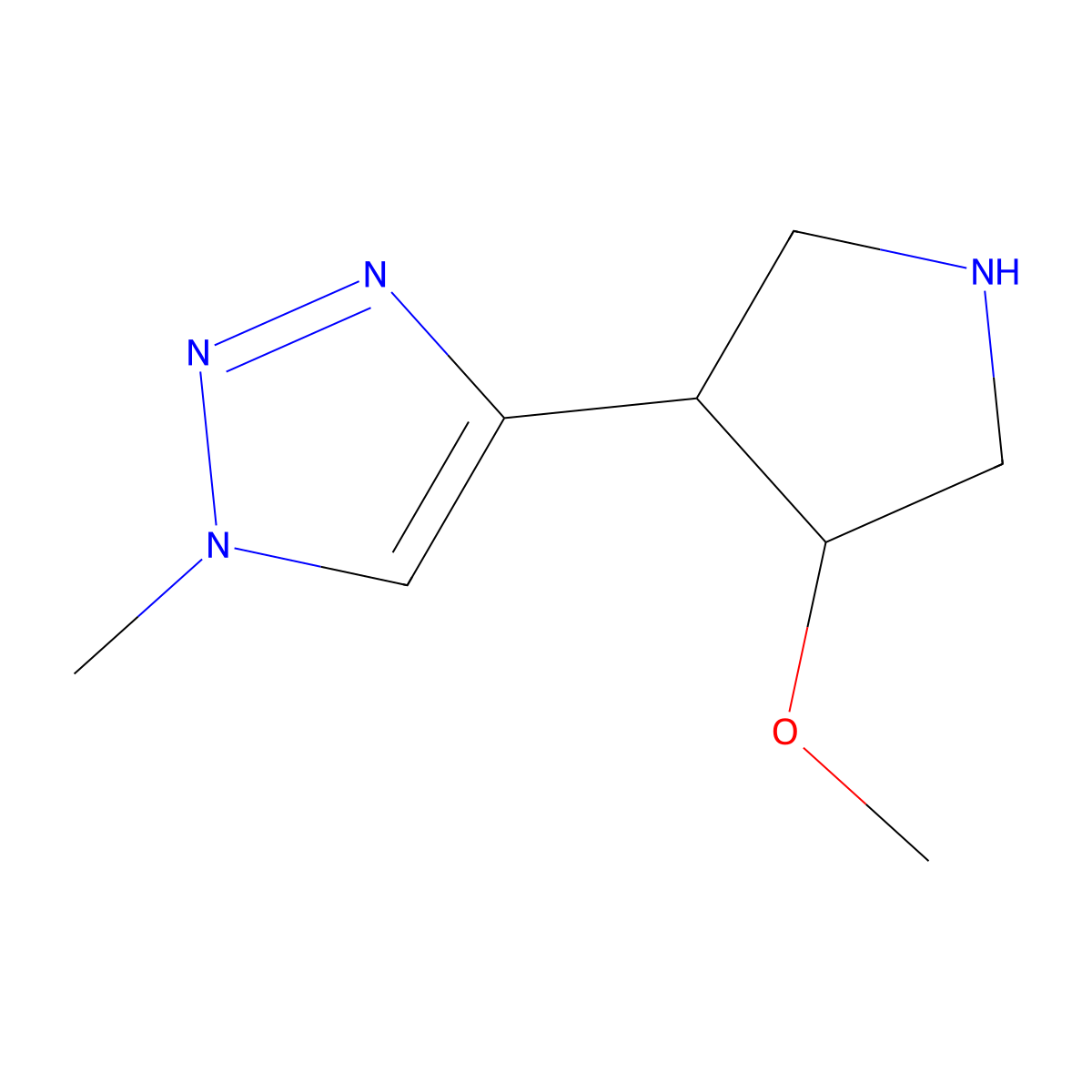 4-(4-Methoxypyrrolidin-3-yl)-1-methyl-1H-1,2,3-triazole molecular structure, CAS 1936377-68-2
