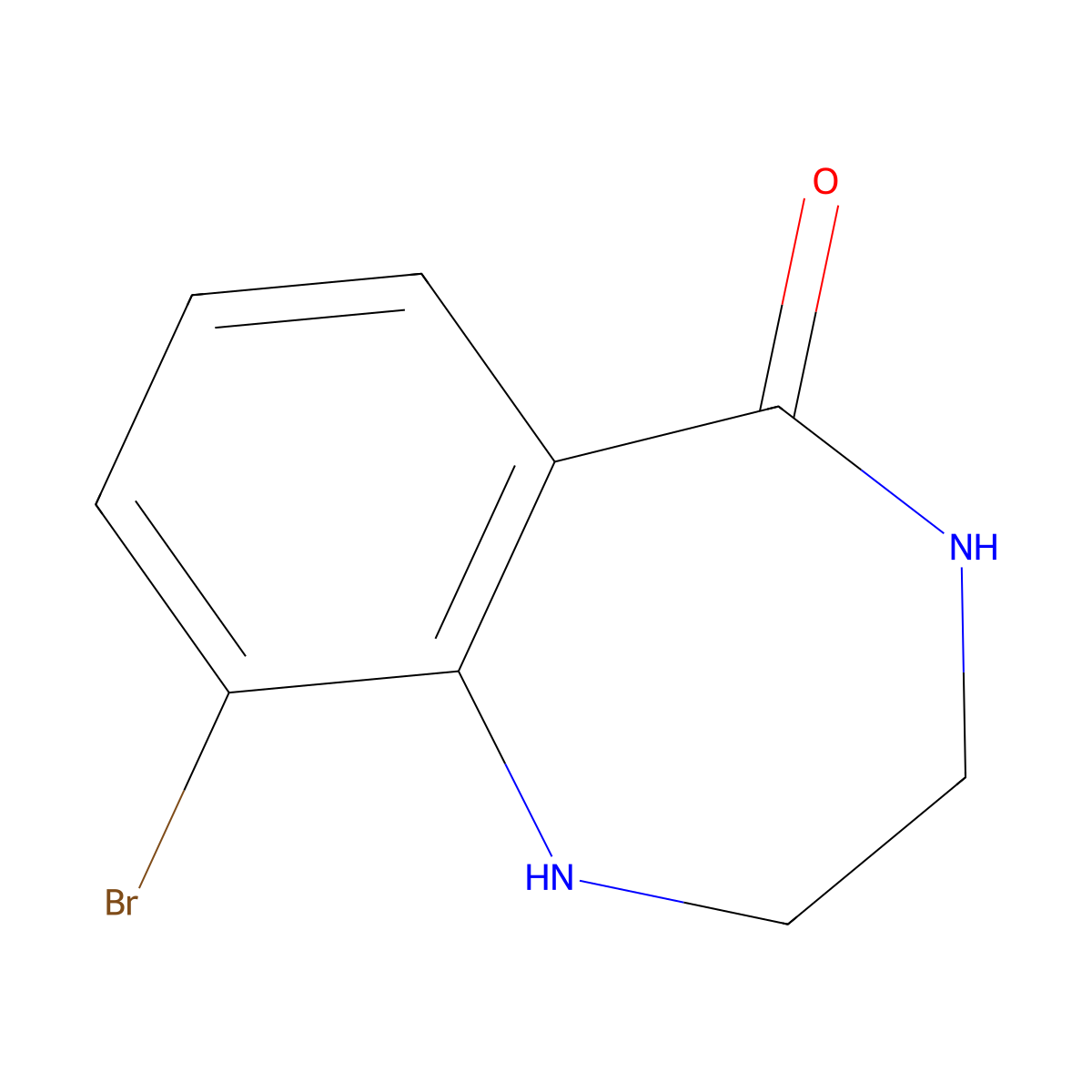 9-bromo-2,3,4,5-tetrahydro-1H-1,4-benzodiazepin-5-one molecular structure, CAS 1936384-30-3