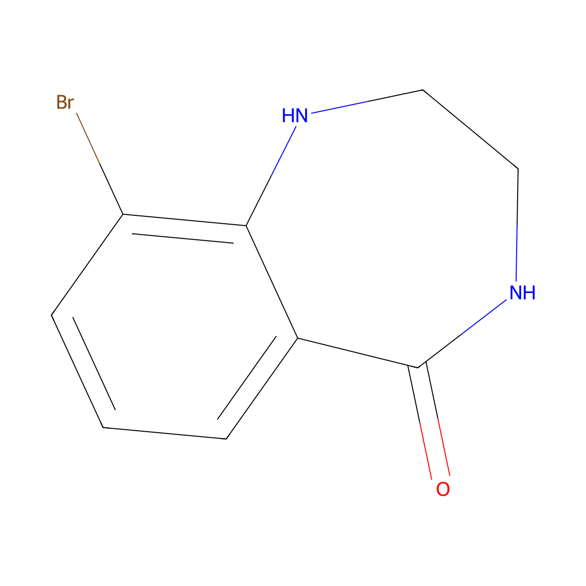 9-bromo-2,3,4,5-tetrahydro-1H-1,4-benzodiazepin-5-one molecular structure, CAS 1936384-30-3